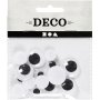Yeux mobiles - non adhsifs - 12+14+20 mm - 18 pcs
