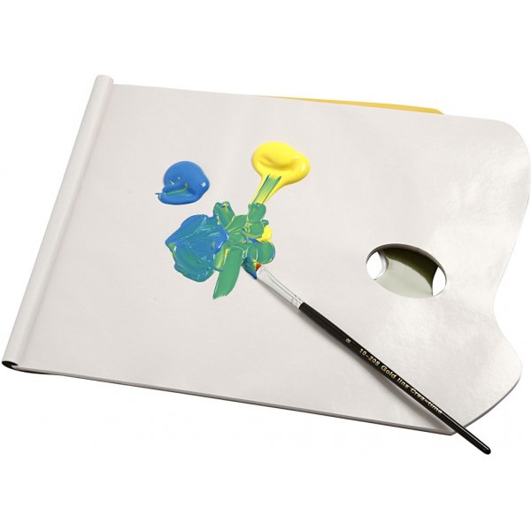 Palette jetable - blanche - 31 x 23 cm - 40 feuilles Palette jetable - blanche - 31 x 23 cm - 40 feuilles