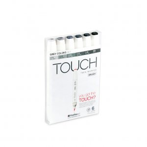 Touch Twin Brush Marker 6pcs - Couleur Grise Touch Twin Brush Marker 6pcs - Couleur Grise
