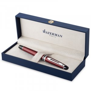 Stylo plume Waterman Expert Rouge Foncé - Garniture Chromée - Moyen Stylo plume Waterman Expert Rouge Foncé - Garniture Chromée - Moyen