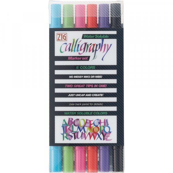 Stylo calligraphie ZIG TC-3100 - 6 couleurs