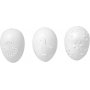 Oeuf en plastique - blanc - motif en relief - 12 pcs