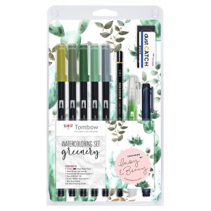 Coffret aquarelle Tombow Greenery - 9 pièces Coffret aquarelle Tombow Greenery - 9 pièces