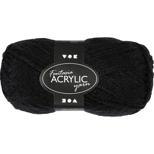 Fil acrylique Fantasia - noir - 50 g