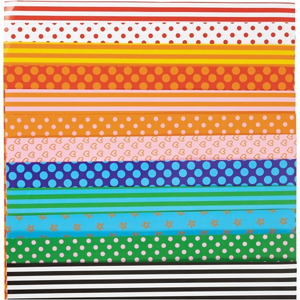 Papier brillant - couleurs mlanges -  motifs - 100 feuilles