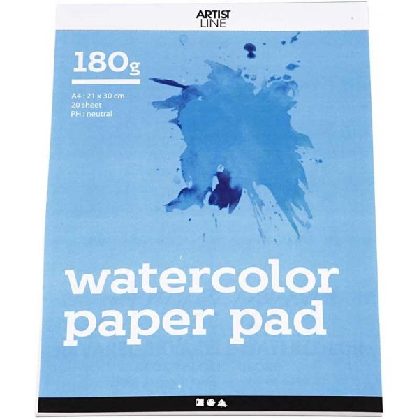 Bloc aquarelle - blanc - A4 - 180 g - 20 feuilles Bloc aquarelle - blanc - A4 - 180 g - 20 feuilles