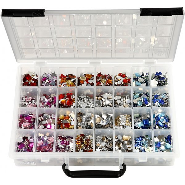 Strass - couleurs mélangées - Ø6-16 mm - 32 x 360 pcs Strass - couleurs mélangées - Ø6-16 mm - 32 x 360 pcs