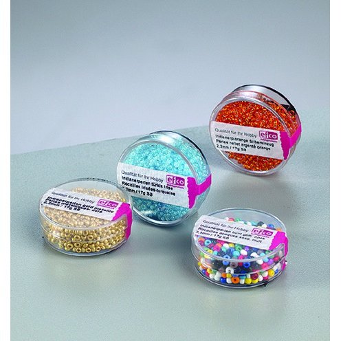 Perles rocaille doubles argent - couleurs mlanges