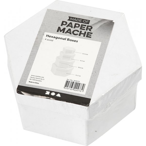 Botes hexagonales - blanches - 4 pcs