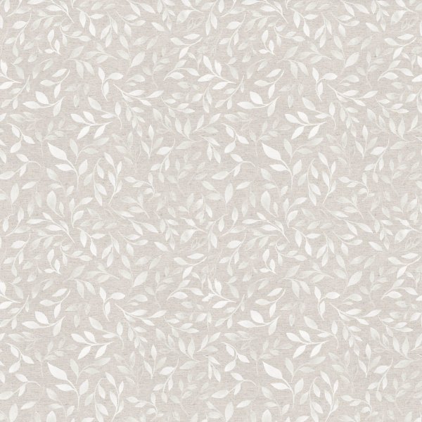 Tissu pour rideau en lin petites feuilles