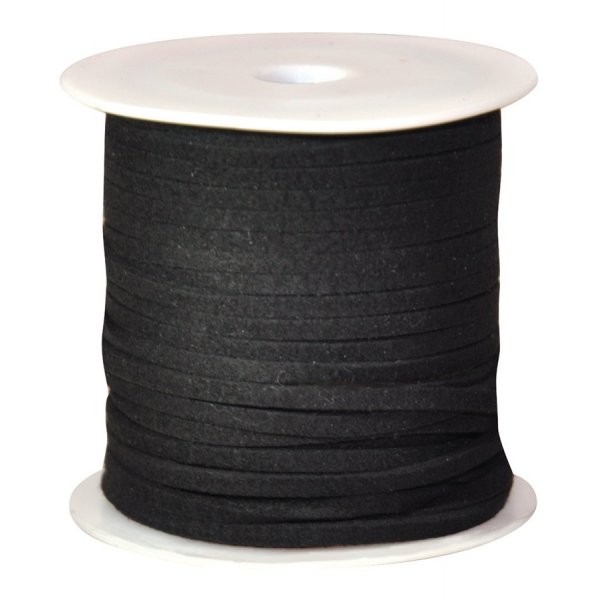 Cordon plat noir 3x2 mm - 50 m