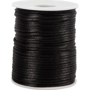 Cordon satiné - noir - 50 m Cordon satiné - noir - 50 m