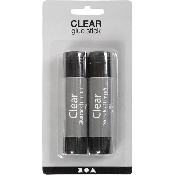 Bton de colle transparente - Rond - 10 g - 2 pcs