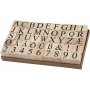 Timbres - lettres et chiffres - 20 x 20 mm - 45 pcs