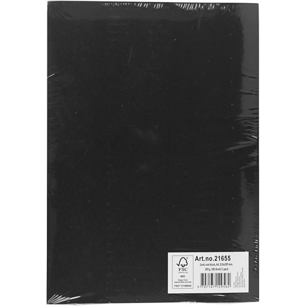 Carton coloré - noir - A4 - 200 g - 100 feuilles Carton coloré - noir - A4 - 200 g - 100 feuilles