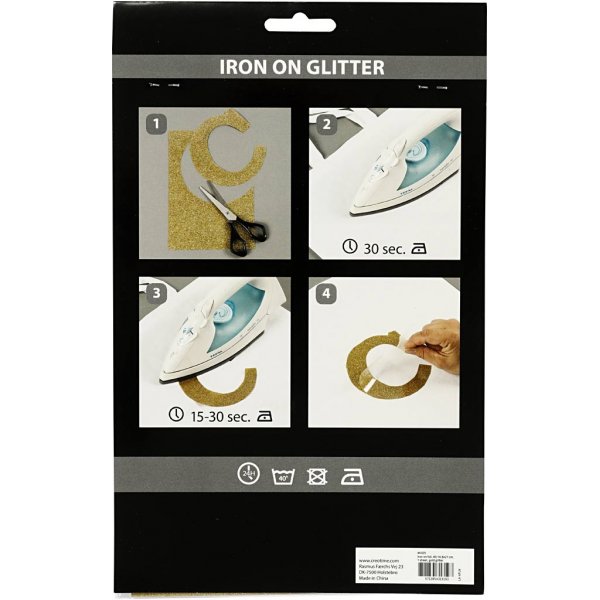 Tissu  repasser - dor - paillettes - A5