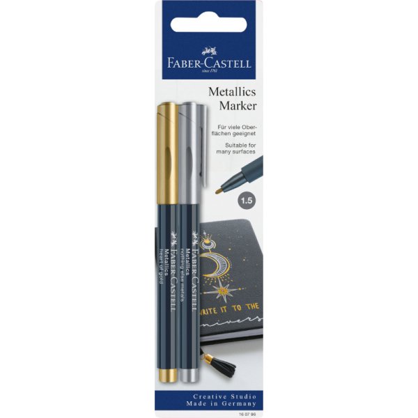 Set de feutres - Faber-Castell - Marqueurs mtalliques - Or & Argent