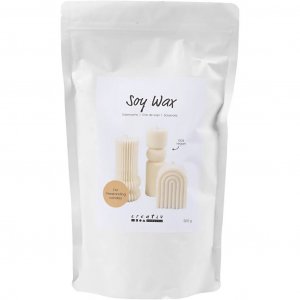 Flocons de cire de soja pour bougies autoportantes, couleur cr�me, 500 g