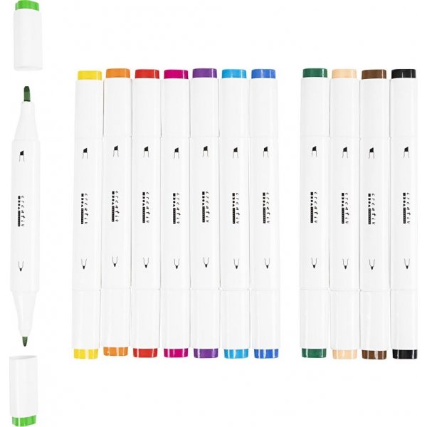 Stylo  dessin - couleurs standards - 12 pcs