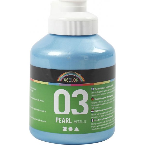 Peinture scolaire Acrylique - Mtallis - bleu clair - mtallis - 500 ml