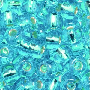 Perles rocaille ø 5,5 mm - bleu clair 17 g doublé argent Perles rocaille ø 5,5 mm - bleu clair 17 g doublé argent