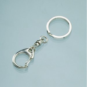 Porte-clés, rotatif 20 x 70 mm - argenté d'une seule pièce avec anneau divisible Porte-clés, rotatif 20 x 70 mm - argenté d'une seule pièce avec anneau divisible