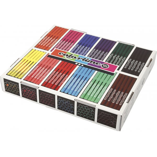 Crayons Colortime - couleurs mlanges - 2 mm - 12x24 pcs
