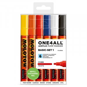Marqueurs acryliques One4All 4mm 6 Pens - Basic I Marqueurs acryliques One4All 4mm 6 Pens - Basic I