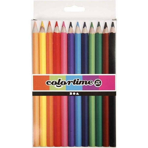 Crayons de couleur Colortime - couleurs mlanges - JUMBO - 12 pcs