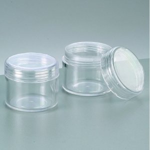 Récipient en plastique ø 3,9 cm x 3,3 cm - rond transparent, bouchon à vis Récipient en plastique ø 3,9 cm x 3,3 cm - rond transparent, bouchon à vis