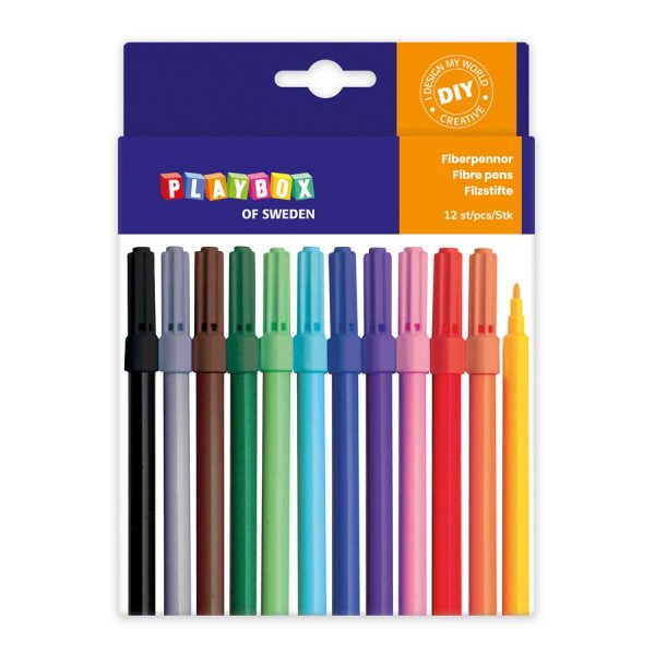 Stylo fibre 12 pcs troit