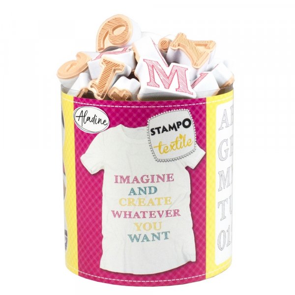 Tampons pour textile 38+1 pices - Alphabet