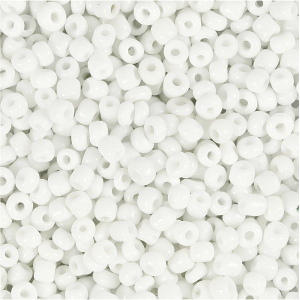 Perles de rocaille - blanches - 25 g Perles de rocaille - blanches - 25 g