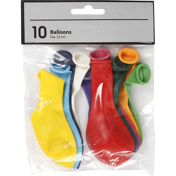 Ballons - couleurs mélangées - Ø23 cm - 10 pcs Ballons - couleurs mélangées - Ø23 cm - 10 pcs