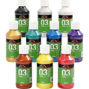 Peinture scolaire Acrylique - Métallisé - couleurs mélangées - métallisé - 10 x 120 ml Peinture scolaire Acrylique - Métallisé - couleurs mélangées - métallisé - 10 x 120 ml