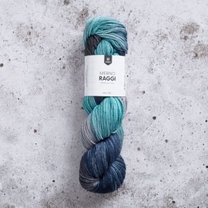 Raggi mérinos 100g - Bleu lagon & lavande Raggi mérinos 100g - Bleu lagon & lavande