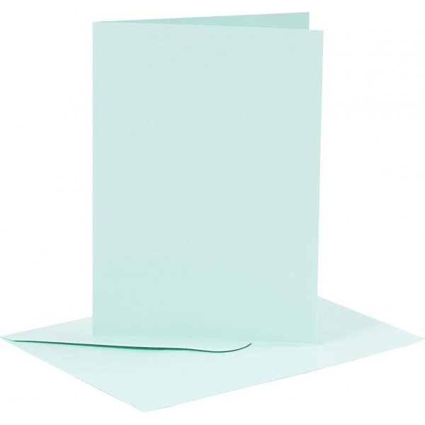 Cartes et enveloppes - bleu clair 11,5 x 16,5 cm - 6 sets