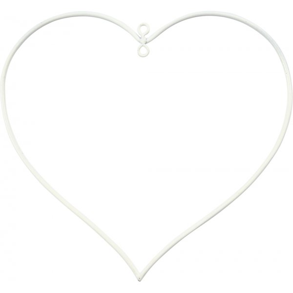 Coeur en métal - blanc - 10 pcs Coeur en métal - blanc - 10 pcs