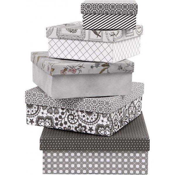 Botes carres - blanches - 7 pcs