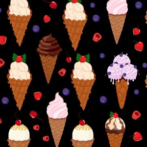 Trikå à motifs 150 cm - Glace et chocolat aux baies Trikå à motifs 150 cm - Glace et chocolat aux baies