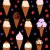 Trik� � motifs 150 cm - Glace et chocolat aux baies