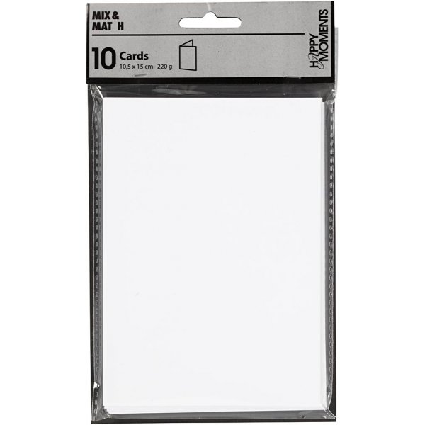 Carte - blanche - 10,5 x 15 cm - 10 pcs