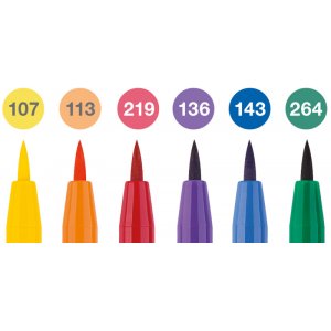 Coffret de stylos à dessin - Faber-Castell - Pitt Artist - 6 stylos (5F) Coffret de stylos à dessin - Faber-Castell - Pitt Artist - 6 stylos (5F)