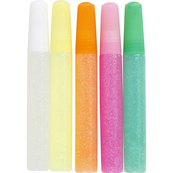 Colle paillete - couleurs pastel - 5 x 10 ml