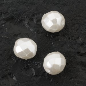 Perles de cire en verre 8 mm Blanc - 18 pcs Perles de cire en verre 8 mm Blanc - 18 pcs