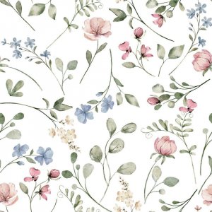 Tissu ciré textile Livia bleu/rose Tissu ciré textile Livia bleu/rose