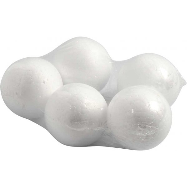 Boules en polystyrne - blanc - 6 cm - 5 pcs