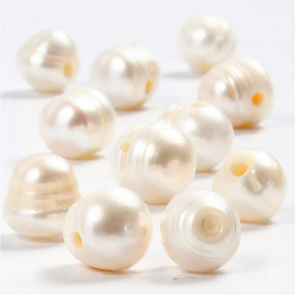 Perles d'eau douce - 9-12 mm - nacre - 10 pcs