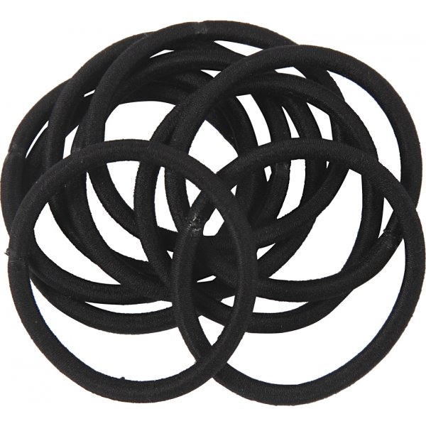 lastique  cheveux - noir - 10 pcs