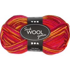 Fil à chaussettes - harmonie rouge/orange - 50 g Fil à chaussettes - harmonie rouge/orange - 50 g